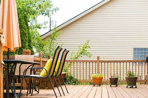 Deck with chairs and plants